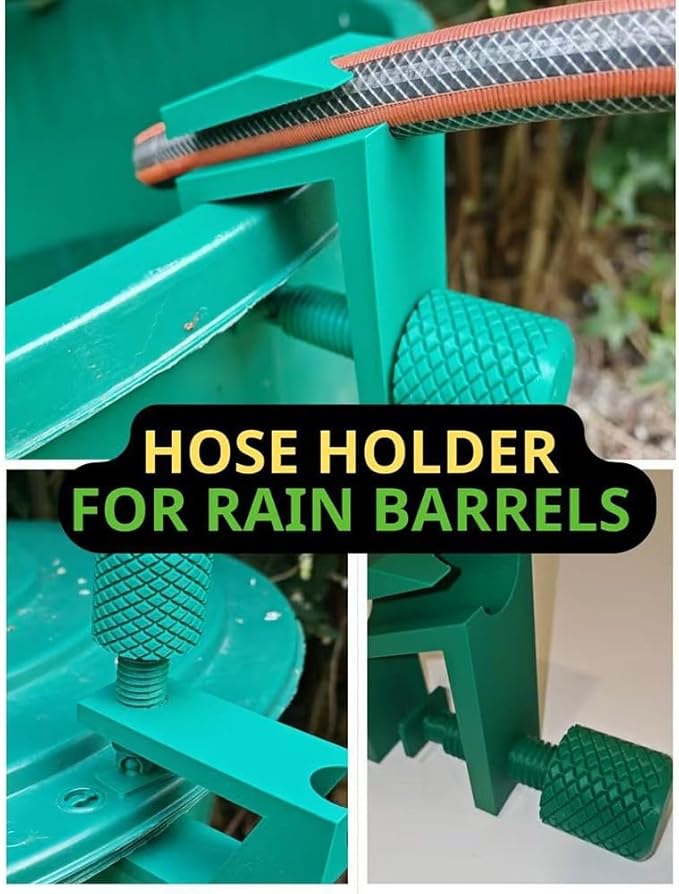 ABS Bucket Hose Holder for Rain Barrels, Secure Bracket Tool to Attach Garden Hoses on Barrel-Edge, Durable-Outdoor Hose Organizer, Space-Saving Design for Efficient Watering