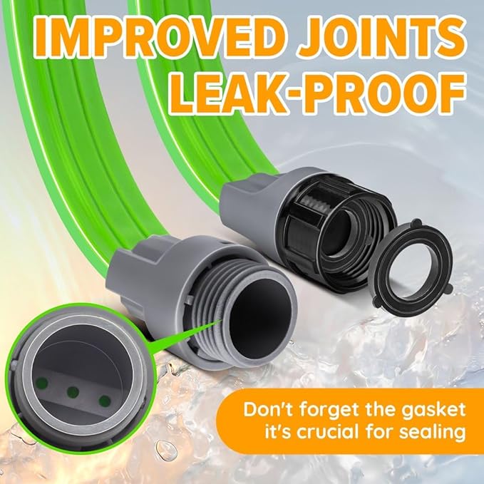 LAVEVE Sprinkler Soaker Hose for Yard 44FT(22ft 2pack), Heavy Duty Garden Water Hoses with Stakes, Sprinklers System for Lawn, Flexible Drip Irrigation Tubing