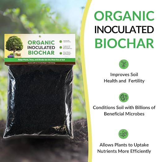 Organic Inoculated Biochar: Helps Plants and Trees Get the Most Out of Soil | Allows Plants to Uptake Nutrients More Efficiently | Contains Millions of Soil-Enriching Micro-Organisms | 128oz Bag