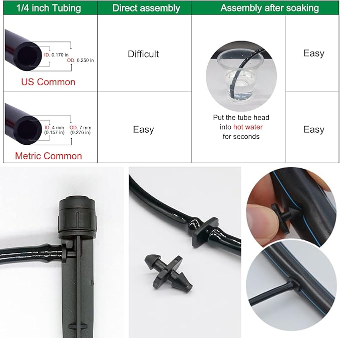 Topiverse 25 Pcs Drip Irrigation Emitters, Adjustable Flow 0-18 GPH Irrigation Drippers with Stake, 360 Degree Flow Sprinkler Head, Micro Sprinkler for Garden Patio Lawn Flower Bed