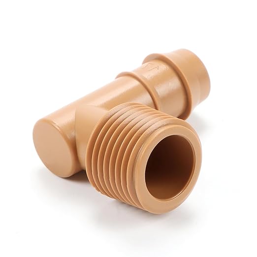 RedChili 1/2 Inch Drip Irrigation Fitting To 1/2 Inch Male Hose Threaded Adapter, 10 Pack PVC To Drip Irrigation Elbow Adapter With 1/2" Male Pipe Thread(MPT) x 1/2" Barbed Connectors