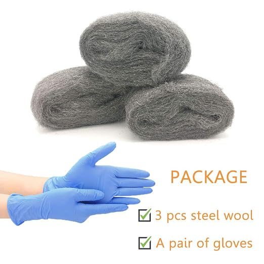 Steel Wool Fill Fabric DIY Kit, Steel Wool for Mice Control Away from Holes/Siding/Pipeline/Vents in House, Hardware Cloth Coarse Wire Wool Hardware Cloth, 3 Pack × 10FT | Hole Filler, Gap Blocker, Barrier, Keep Mice Away from Holes, Siding, Pipeline, ...