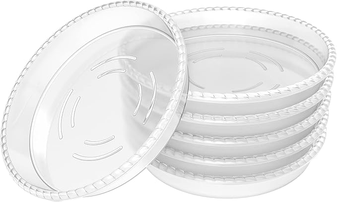 6 Pack Clear Plant Saucer 5 6 8 10 12 14 inch, Durable Plastic Plant Trays for Indoor, Round Flower Plant Pot Saucer, Sturdy Plant Water Catcher Tray(14 Inch)