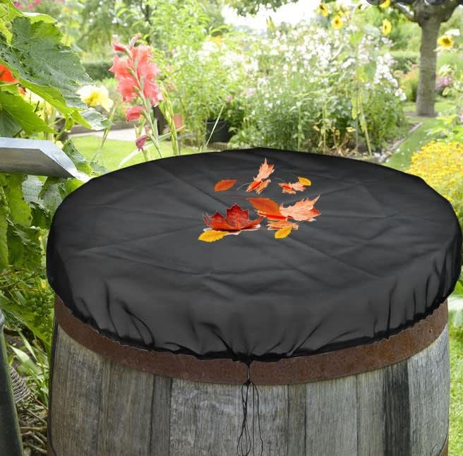 39’’ Mesh Cover for Rain Barrel with Drawstring 2 Pcs Water Collection Buckets Cover Rain Collection Barrels Netting Screen to Keep Leaves and Debris Out