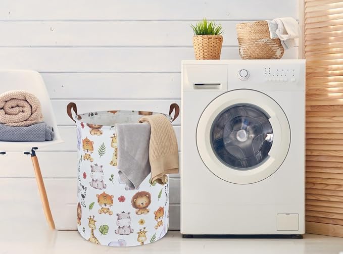 Kids Laundry Hamper,Baby Laundry Basket Animal Storage Baskets for Kids Room Decor,Nursery Hamper,Bedroom,Toy Organizer,(Cute Animal)