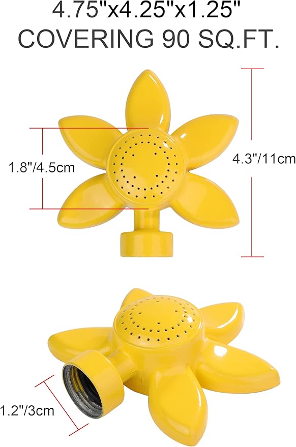 Garden Sprinklers for Small Areas Lawn Sprinkler for Small Yard Sunflower 360 Degree Metal Sprinkler Plant Watering Sprinkler Head with Gentle Water Flow for Kids Outdoor Playing
