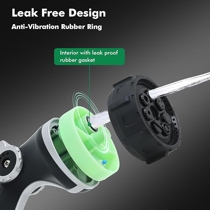 RESTMO Heavy Duty Garden Hose Nozzle, High Pressure Hose Spray Nozzle with 3 Adjustable Jet Modes, Water Nozzle with Thumb Control For Flow Adjustment, 7 Spray Patterns For Watering, Washing, Cleaning