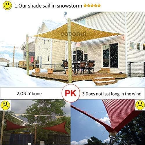 Rectangle Sun Shade Sail Canopy, 6' x 10' Patio Shade Cloth Outdoor Cover - Sunshade Fabric Awning Shelter for Pergola Backyard Garden Carport (Sand)