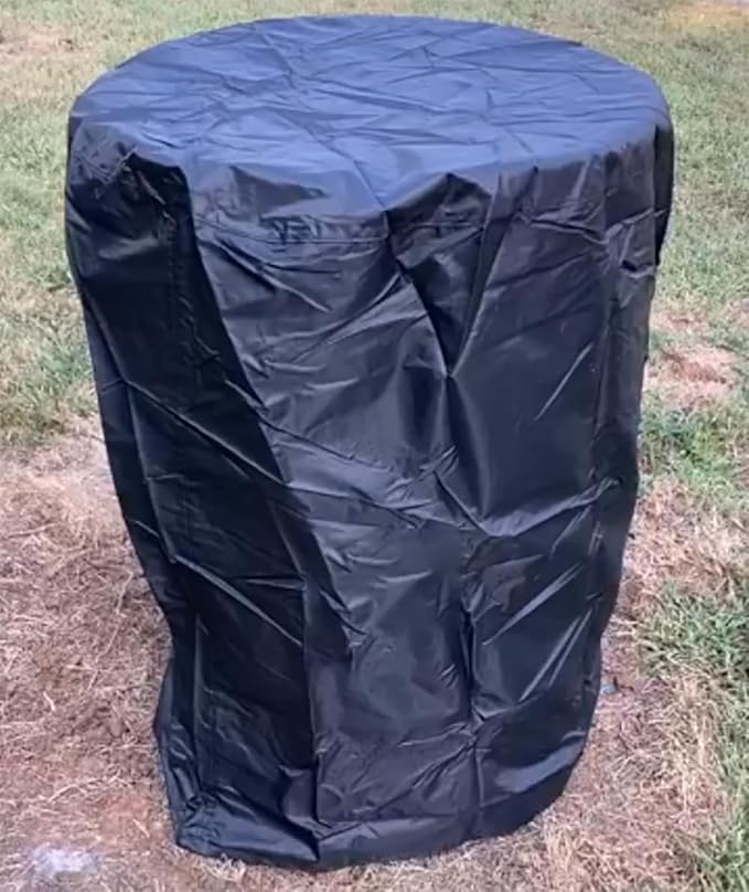 55 Gallon Drum Cover 25x37in Waterproof Storage Barrel Universal Rain Barrels Cover UV Full Protection for Patio Lawn Garden Rain Barrels Accessories (black-24.7x40.4in)