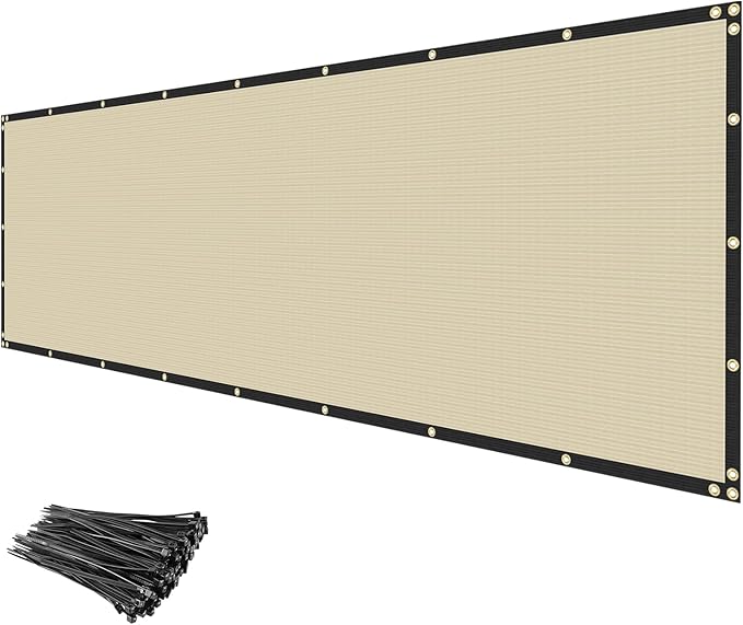 5' x 25' Privacy Fence Screen Fencing Cover Heavy Duty Mesh Windscreen Cloth for Outdoor Garden Patio Backyard Chain Link Fence Beige Customized