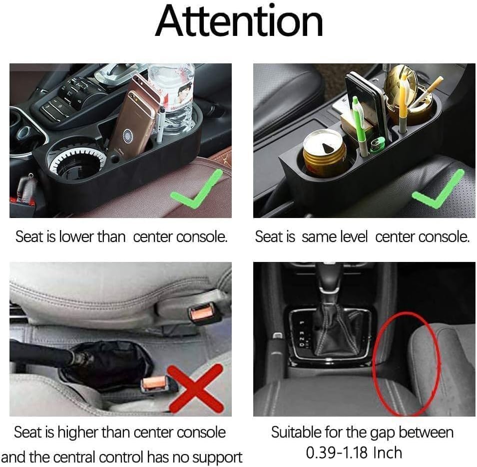 Heart Horse Cup Holder Portable Multifunction Vehicle Seat Cup Cell Phone Drinks Holder Box Car Interior Organizer (Black)