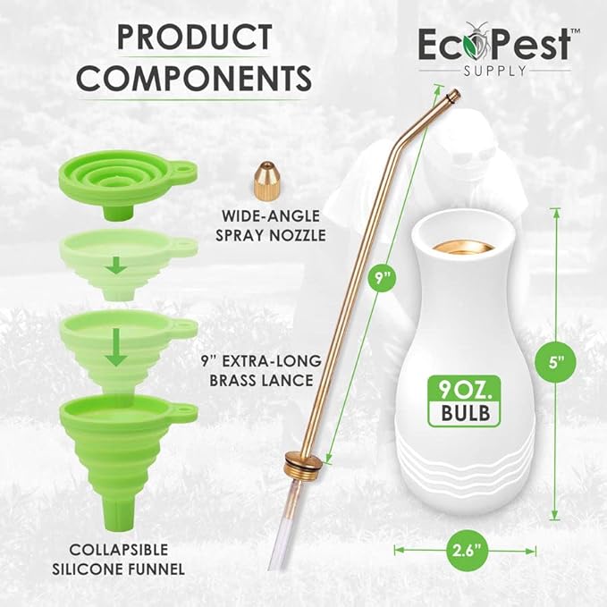 Powder Duster | Extra Large Bulb Duster, Sprayer, and Applicator for Powder and Dust | Perfect for Organic Gardening and Pest Control Treatment for Bed Bugs, Roaches, Ants, Fleas, Ticks, and More