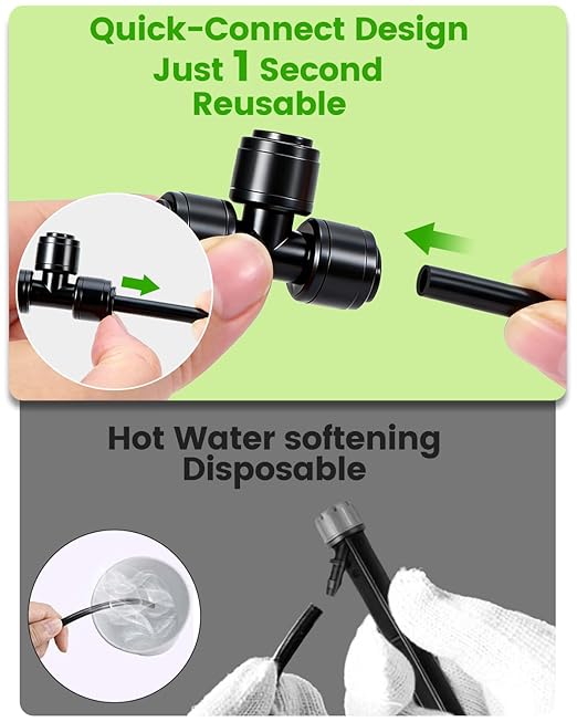 36Pack Drip Irrigation Parts, Quick Connect 1/4" Hose Tee Fittings for Garden, Farm & Greenhouse Irrigation Systems