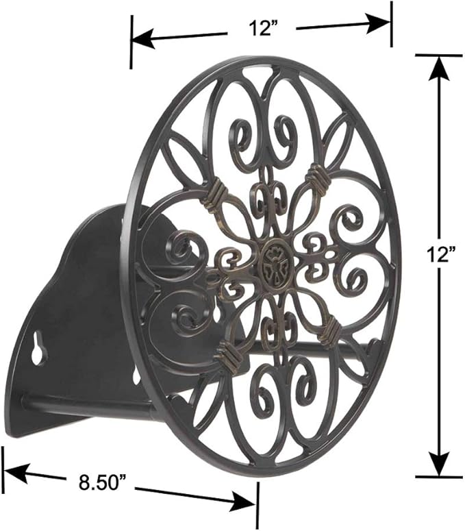Liberty Garden Products 670 Wall Mounted Decorative Hose Butler, Holds 125-Feet of, Black (Pack of 2)