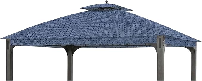 Garden Winds Durable 350 Replacement Canopy Top Compatible with Shadow Creek 10’ x 12’ Gazebo Model L-GZ1140PST - Midnight Trellis