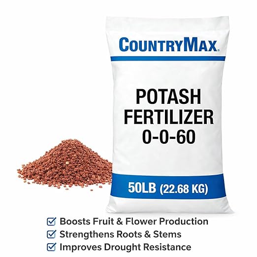 CountryMax Potash 0-0-60 Fertilizer 10 lb – High Potassium Plant Food for Strong Roots, Improved Yield & Plant Health for Lawn & Garden