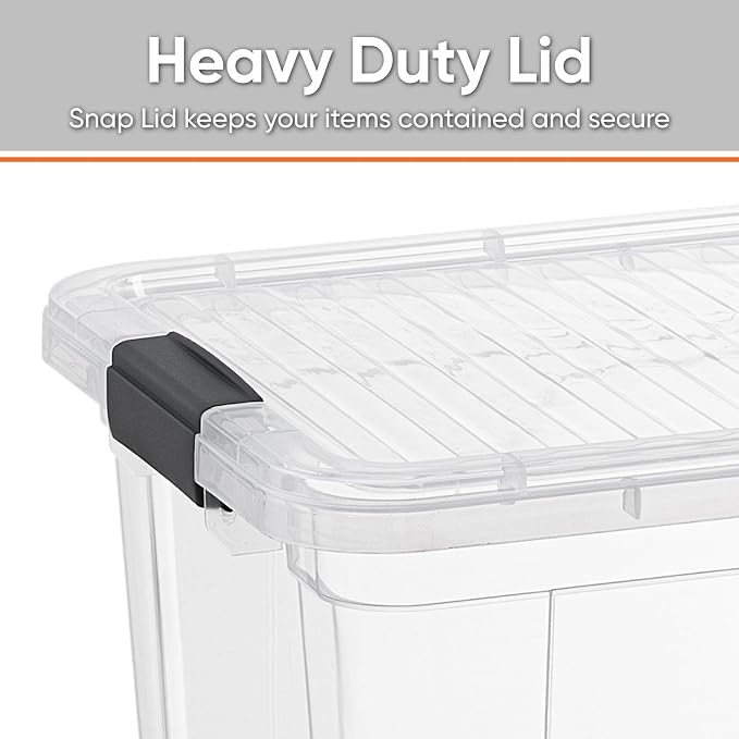 Superio 6.6 Quart Clear Plastic Storage Boxes with Lids, Stackable Organizer Containers, BPA-Free Storage Bins for Home, Office, School & Dorm, 2 Pack