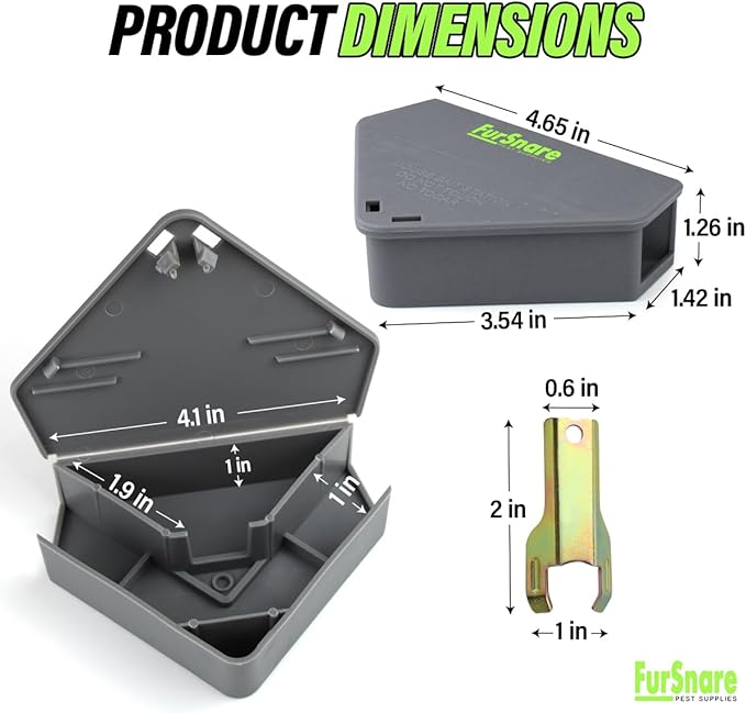 Furnsnare Mouse Bait Station (12 Pack) - Bait Boxes for Mice and Rats with Lockable Keys - Weatherproof Outdoor Mouse Bait Stations- Safe for Kids & Pets