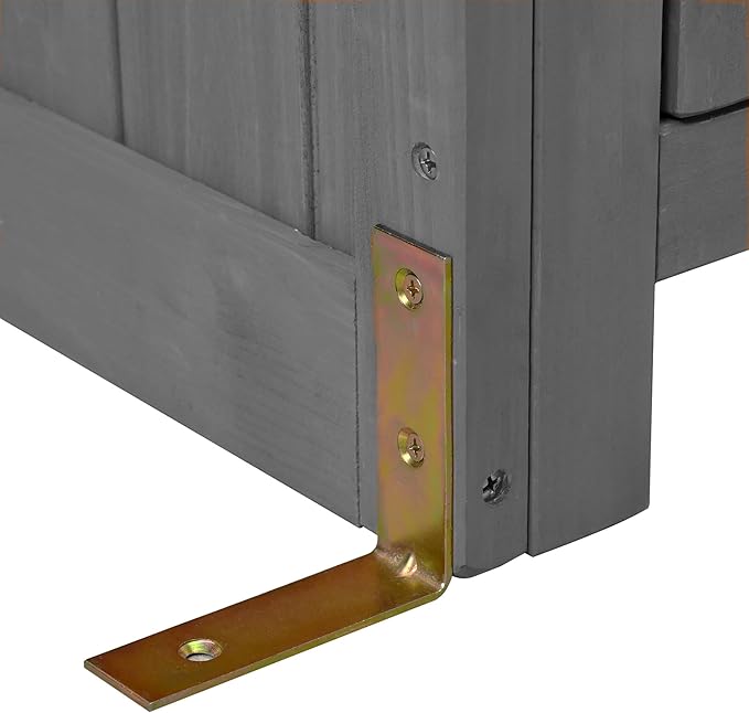 RUNNA 65inch Garden Potting Bench Table, Fir Wood Workstation with Storage Shelf, Drawer and Cabinet (Gray@017, 65inch)