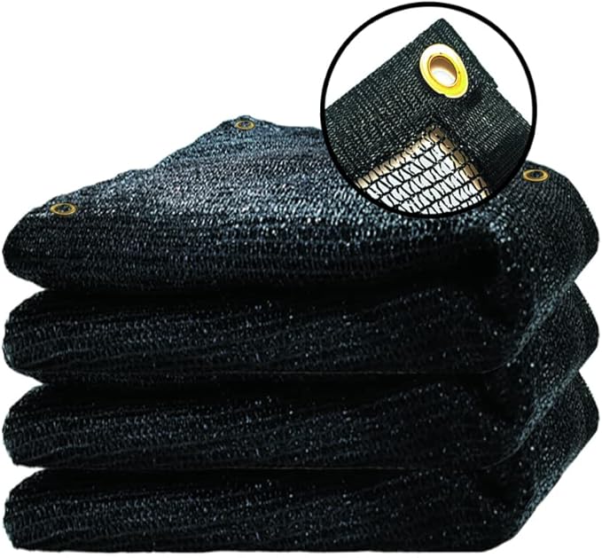 90% Black Shade Cloth, 8X10Ft Garden Sun Shade for Plant Cover, Outdoor Shade Netting with Grommets, Sunblock Mesh Tarp for Patio, Greenhouse, Pergola, Potted Plant, Chicken Coop