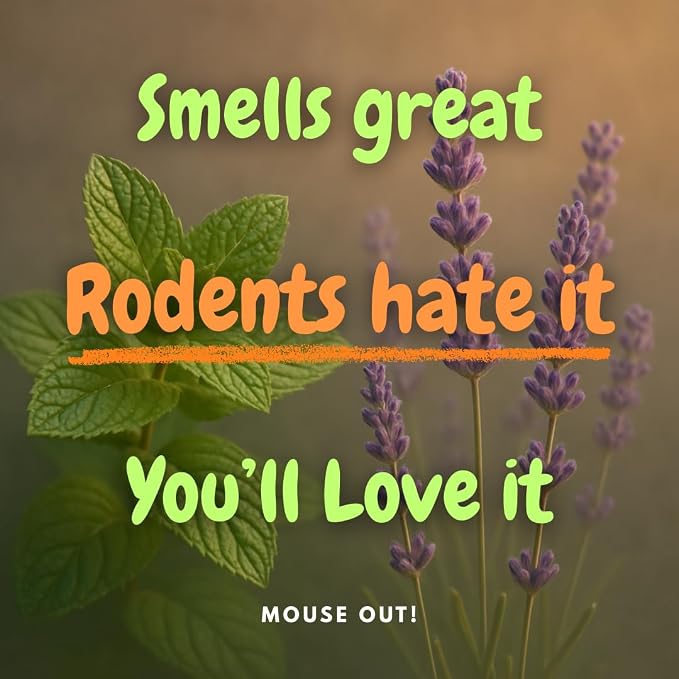Mouse Out! All-Natural Rodent Repellent Spray, 16oz | Essential Oil Formula, Protects Car Wiring & Stops Mice, For Kitchens, Homes, RVs, and Garages, Safe for Pets & Kids