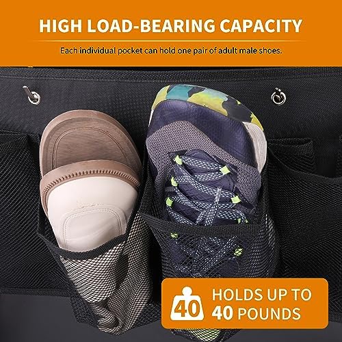RVZONE RV Shoe Pockets 6 Large Pockets, Hanging Organizer with Sturdy Hooks