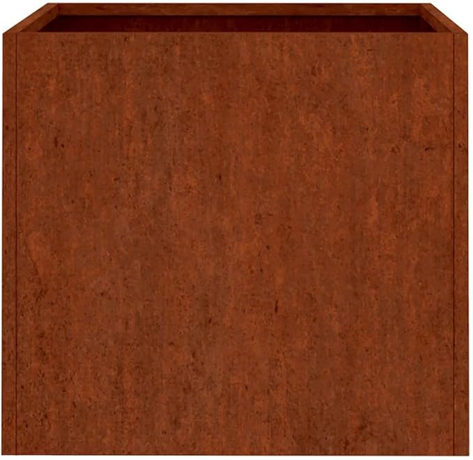 Corten Steel Rectangular Planter Medium Durable Rusty Finish Outdoor Garden Planter for Patio Balcony Plants with Drainage