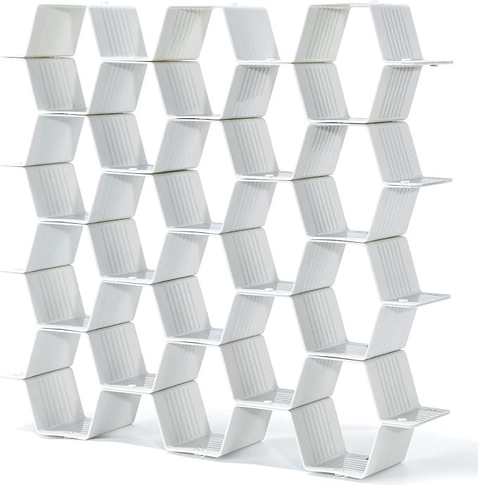 Honeycomb drawer organizer and divider, underwear, socks, tie sorter, office supplies and sundry sorting 32 pieces (Grey)