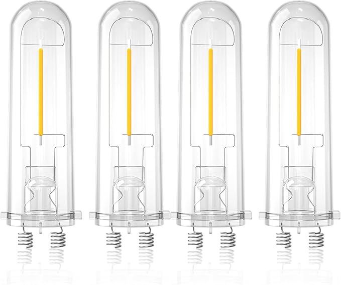Outdoor Solar Light Bulbs for Garden - 4 Pack Warm White 3000K Solar Light Bulbs Replacement DC 3V 0.5W Hampton Bay Replacement Bulb for Backyard Pathway Garden Landscape