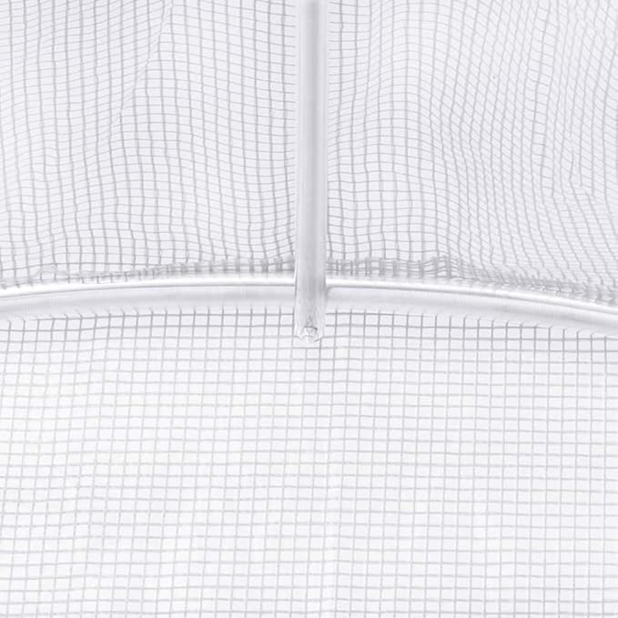 vidaXL Greenhouse White PE mesh Fabric, Galvanized Steel 194ft²