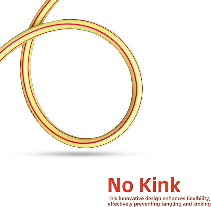 Yellow Garden Hose 3/4 in. x 50 ft. -Non Kinking, Leak Free, Flexible, Male to Female Fittings -Heavy Duty Lightweight Durable PVC Water Hose -150PSI Work & 500PSI Burst, for Lawn & Commercial Use