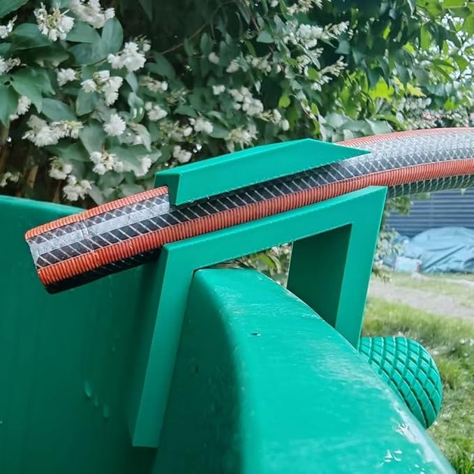 ABS Bucket Hose Holder for Rain Barrels, Secure Bracket Tool to Attach Garden Hoses on Barrel-Edge, Durable-Outdoor Hose Organizer, Space-Saving Design for Efficient Watering