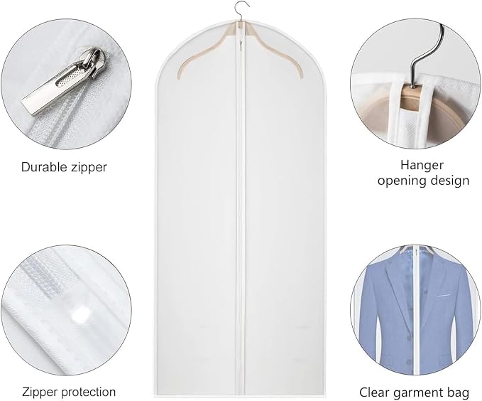 50 Inch Garment Bags 8 Pack Suit Bag for Storage Dress Cover Bag