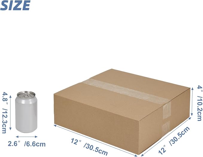 Hoikwo 12x12x4 Thin Shipping Boxes Set of 15