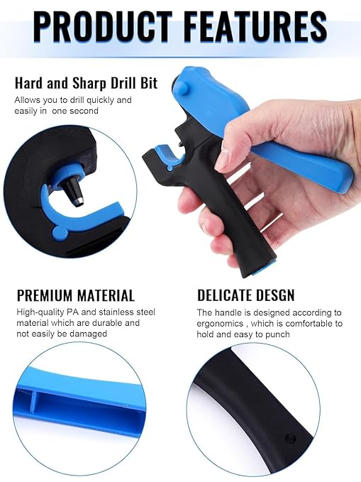 Kalolary Hole Punch Tool for 1/4" Inch Fitting & Emitter Plastic,Drip Irrigation Tubing Hole Punch Tool Outdoor Garden Watering Tube Punch