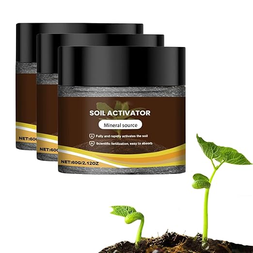 Soil Activator Organic Water-Soluble Soil Improvement Loosening Agent - Boost Root Development & Plant Growth for Vegetables, Flowers, Lawns, Gardens & All Indoor/Outdoor Plants 60g (3PCS)