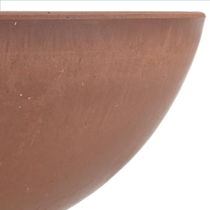 PSW Pot Collection M25TC 8-inch Plastic/Stone/Wood Composite Low Bowl Planter – No Drainage Hole (Drillable), Shallow Indoor/Outer Pot for Succulents, Bonsai, Fairy Gardens, Herbs, Terra Cotta Color