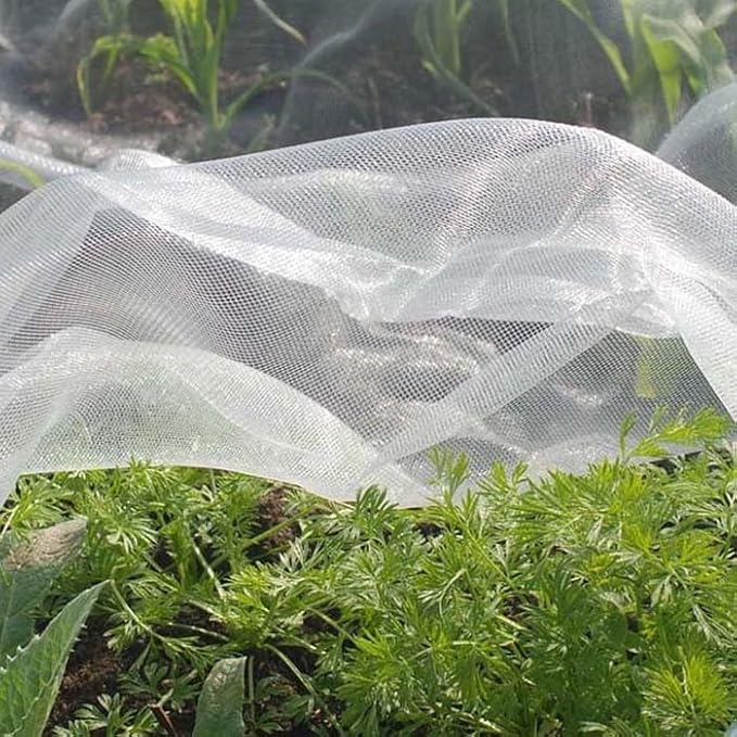 Fine Mesh Garden Netting for Protection, 10'x50' Vegetable Crop Covers Netting for Protect Fruits, Plants, Flowers, Greenhouse Cover Net, Patio Gazebo Screen Barrier