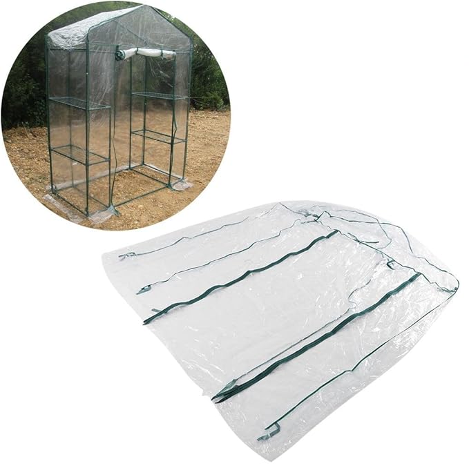 2-Tier Mini Greenhouse, Mini Garden Greenhouses, Walk-in Greenhouse Replacement PVC Cover Kit 143 Long x 73Wide x 195High for Indoor Outdoor. (Frame Not Included)
