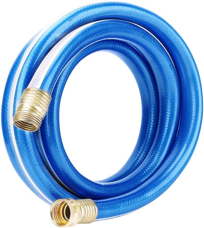 Blue Garden Hose 3/4 in. x 25 ft. -Non Kinking, Leak Free, Flexible, Male to Female Fittings -Heavy Duty Lightweight Durable PVC Water Hose -150PSI Work & 500PSI Burst, for Lawn & Commercial Use