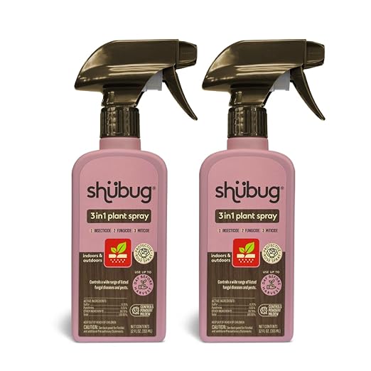 Shubug 3 in 1 Plant Spray, Sulfur & Pyrethrins Fungicide/Insecticide, Ready-to-Use, 12 fl oz, 2 Pack