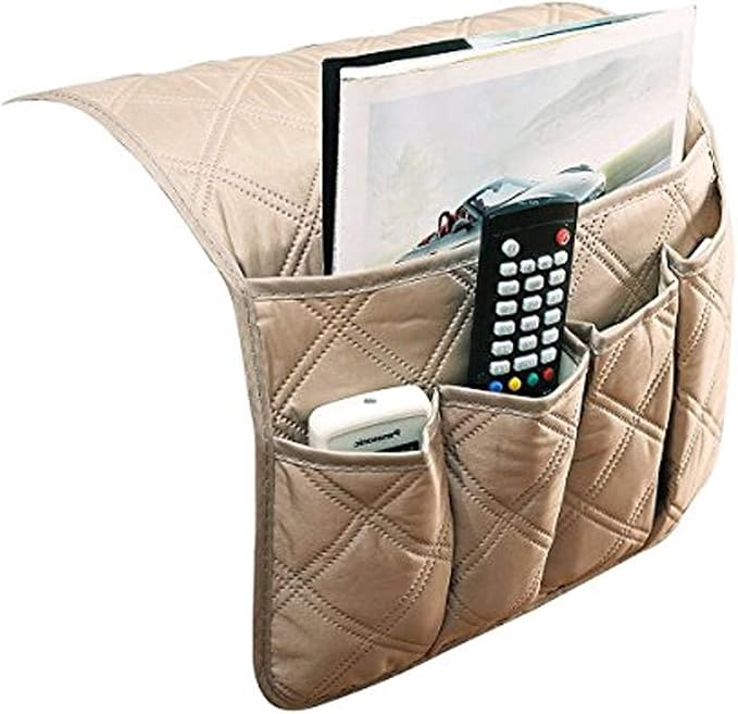 Waterproof Armrest Covers Sofa Arm Organizer with 5 Pockets for Tablet Magazines TV Remote Holder, Non-slip Recliner Couch Armchair Slipcover Furniture Sofa Arm Protector Storage Caddy Pouch
