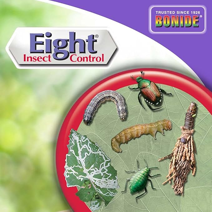 Bonide Eight Insect Control Vegetable, Fruit & Flower, 32 oz Concentrate Long Lasting Insecticide for Beetles and More