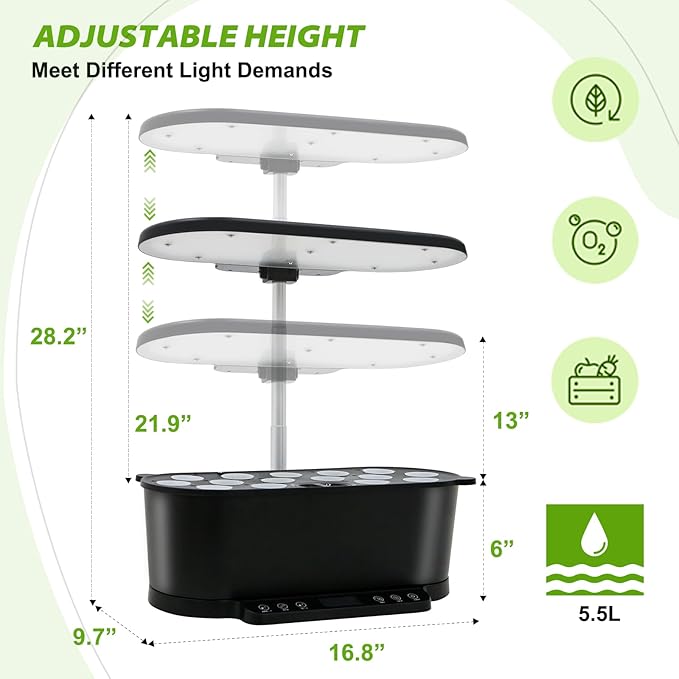 EAGLE PEAK 8x6 Pop Up Greenhouse with 15 Pods Hydroponics