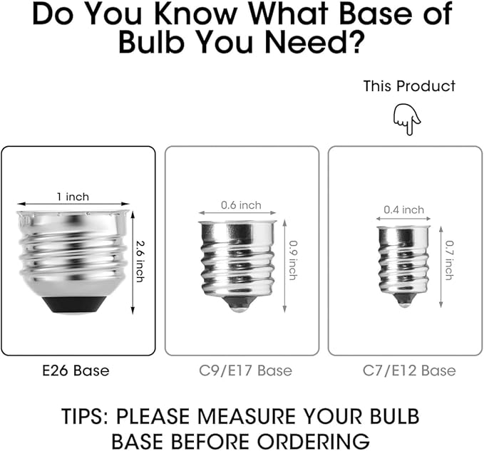 VISTERLITE E12/C7 Base LED Replacement Bulbs for ST38 Outdoor String Lights - Not Solar, Vinatge 1W LED Shatterproof Bulb, Warm White 2200K, 25 Pack