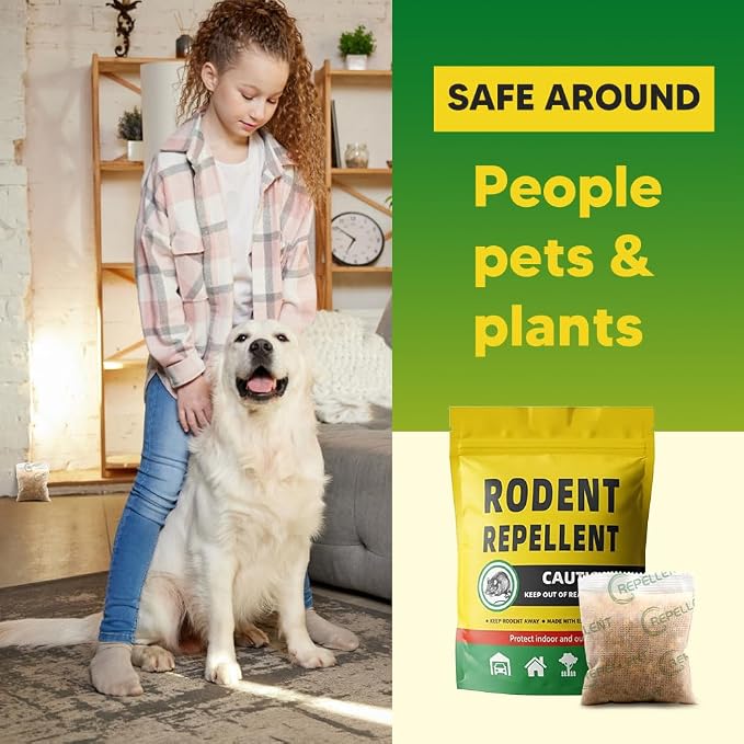 fcesiweg Rodent Repellent Indoor, Mice Repellent Indoor, Mouse Repellent Pouches, Rat Repellent for Outside,Mouse Deterrent,Keeps Mice Away, Safe for Humans and Pets, 90 Days Protection, 8 Packs