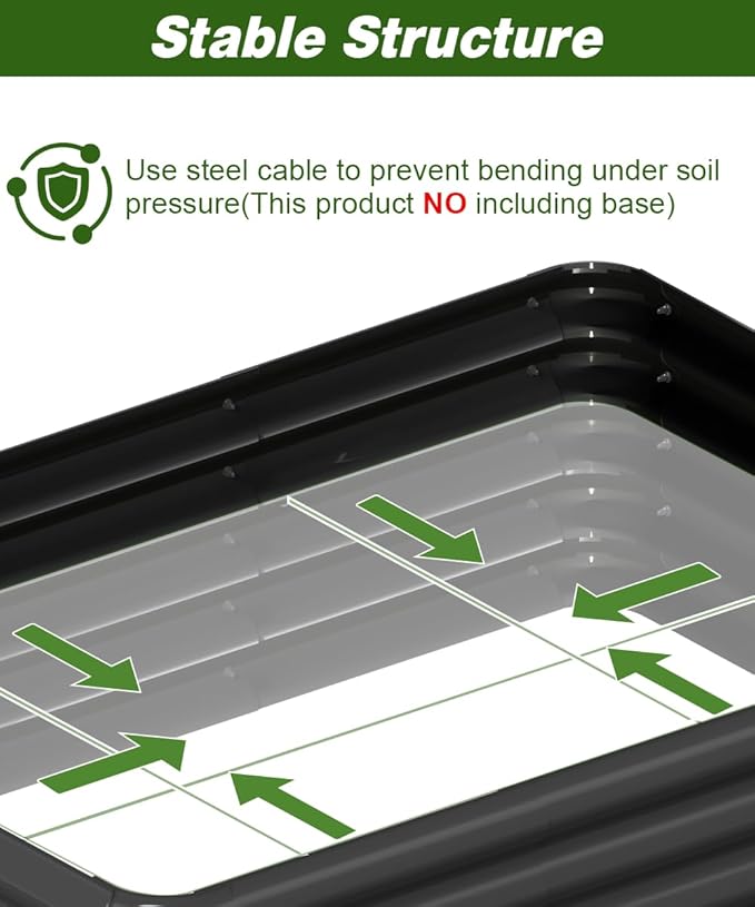 3x1.8x1ft Raised Garden Bed Kit for Outdoors, Rustproof PP Raised Planter Box, Large Garden Box Flower Bed with Press-Fit Assembly, Gardening Containers for Vegetables Flowers Herbs, Balck