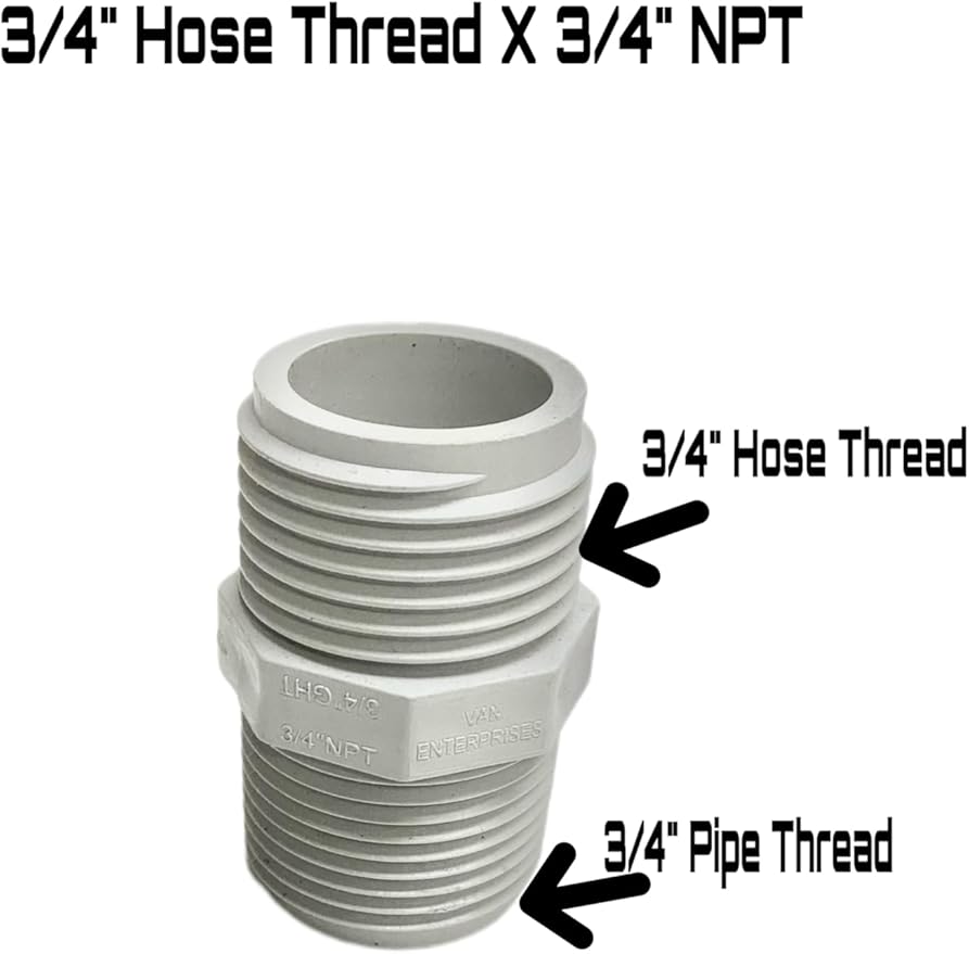 Rain Barrel Spigot Kit - 3/4" PVC Full Port Ball Valve with Bulkhead Fitting +Hose Adapter
