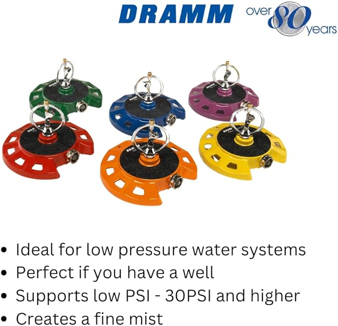 Dramm 15072 ColorStorm Spinning Sprinkler, Orange