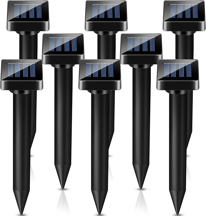 8 Pack Mole Repellent Ultrasonic Solar Powered Sonic Mole Spikes Outdoor Snake Repellent for Yard Vole Chipmunk Groundhog Gopher Repeller Waterproof Rodent Deterrent for Yard Lawn Garden Farmland